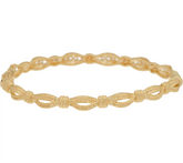 Italian Silver Gold Tone Textured White Topaz Bangle Avg